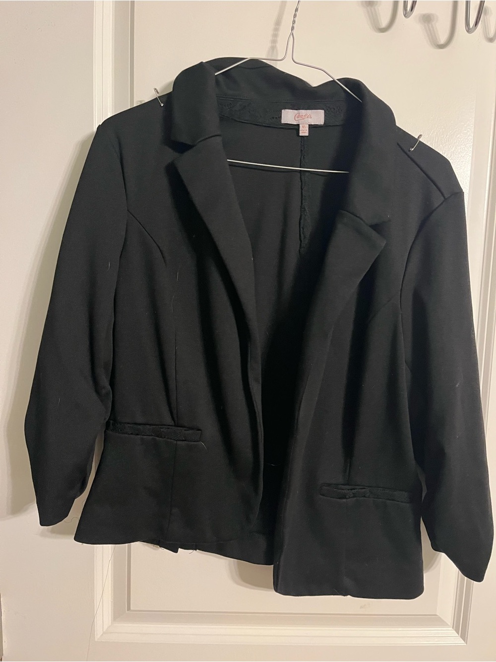 Candie's Black Open-Front Blazer Jacket